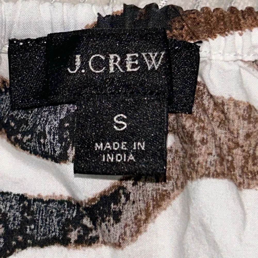 J Crew NWOT Gathered scoopneck top in zebra stripe SIZE SMALL